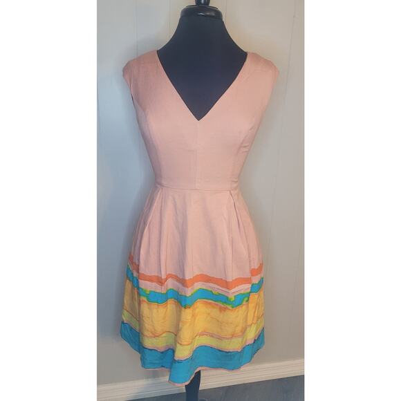 Tracy Reese x Anthropologie Malibu Watercolor Pleated Dress Sz 0 GUC (28" Chest) - Picture 3 of 16